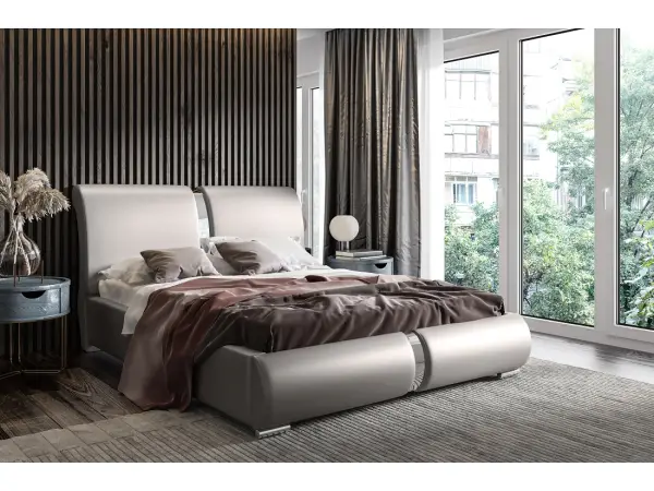 PRATO T1 łóżko tapicerowane 160x200 ze stelażem i pojemnikiem